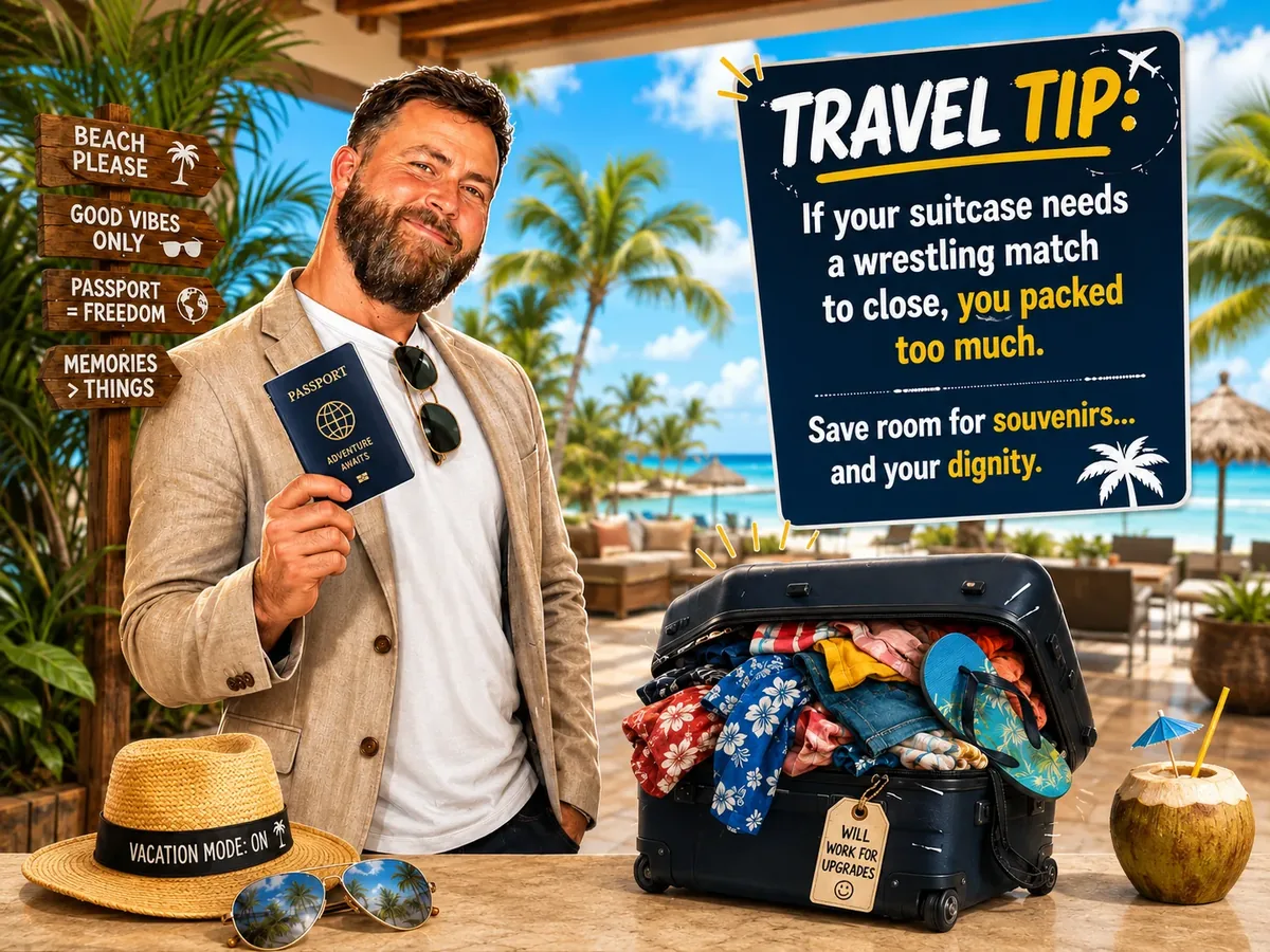 If the suitcase needs a wrestling match, you packed too much